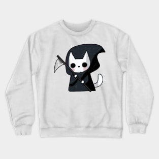 Grim reaper cat drawing Crewneck Sweatshirt